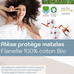 Protège matelas en flanelle de coton bio - Label Naturel