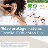 Protège matelas en flanelle de coton bio - Label Naturel