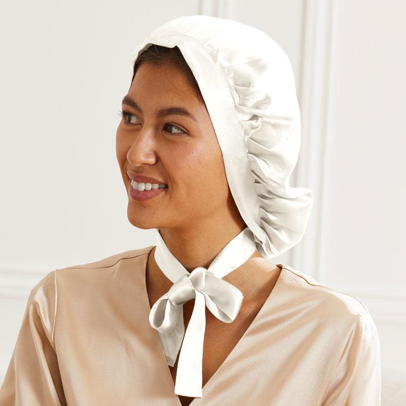 Large bonnet de nuit en soie - Label Naturel